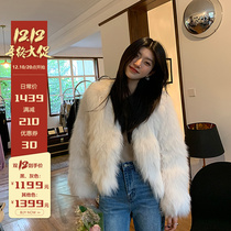 Jenny fur 2022 new fox fur coat women winter short fashion fur fur fur young