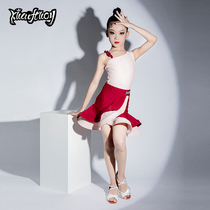 2022 net red new girl Latin to serve children rehearsal for summer girls Parted Training Dance Dresses Dress