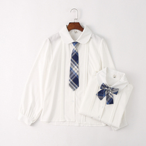 Shirt Woman Long Sleeve 2022 New Jk Uniform White Lining Accordion Pleats Lace Student Academy Wind Tie Blouse