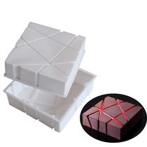 Geometric square twill construction silicone mustiramisu cake mold French dessert West Point baking tool