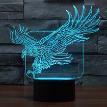 Seven-color eagle 3d lamp plug-in electric touch bedroom book room decoration table lamp dream children room bed head light night light