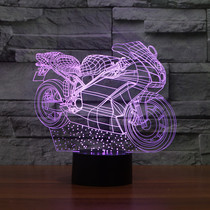 Motorcycle 3d small night light creativity Seven color discoloration table lamp Bedroom bedside book house net red shop bar Decorative Lights