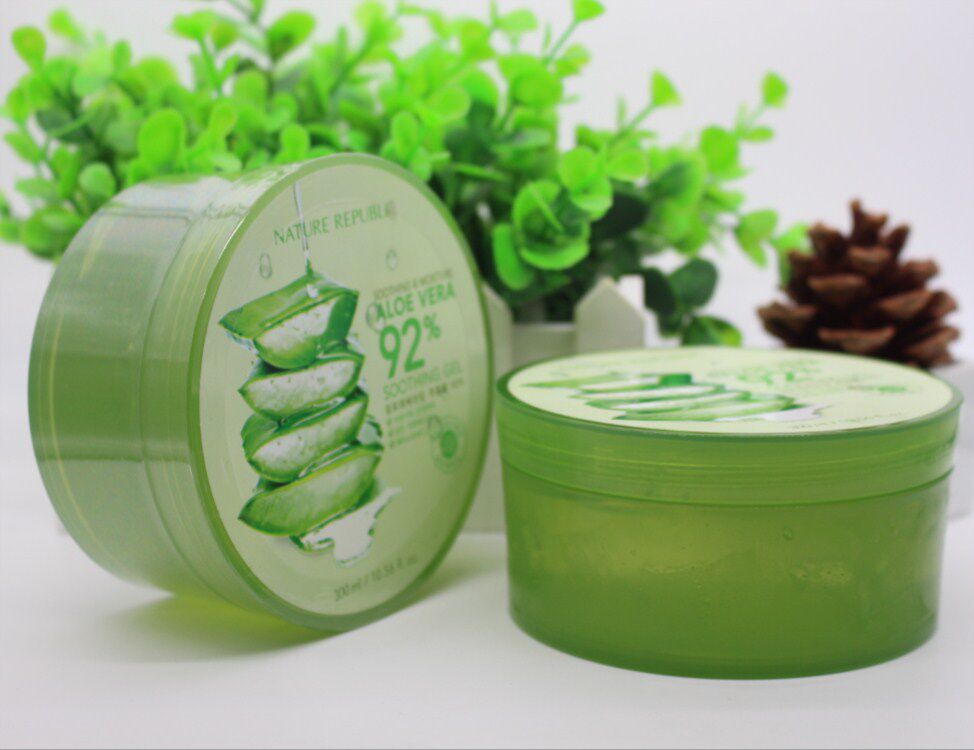 韩国自然乐园芦荟胶92%祛痘淡印保湿面霜晒后修护补水300ml正品