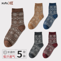 Sequence chart long socks mens trend personality National style mens socks autumn and winter British retro mens socks winter thick socks