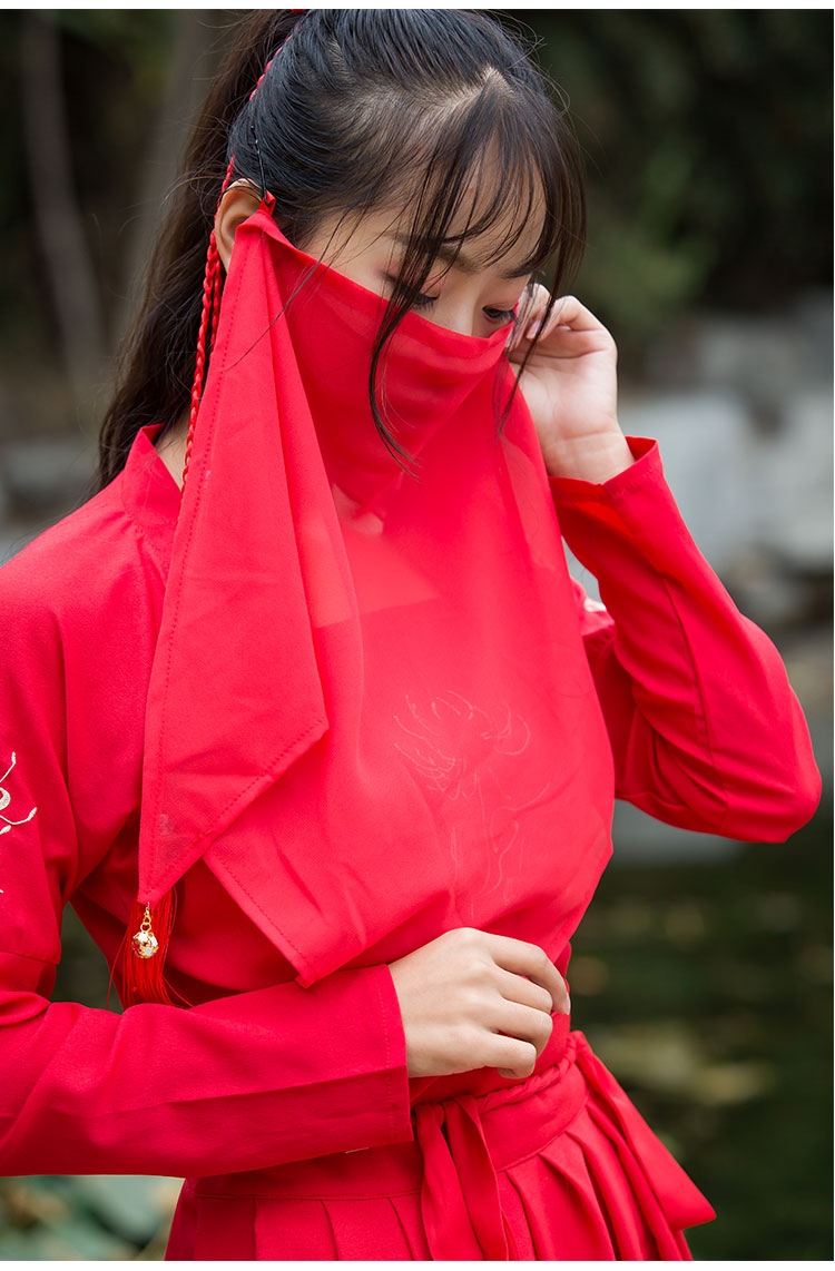 atab汉服古代古风面纱遮脸半透飘逸舞蹈表演头饰古装配饰面帘电视