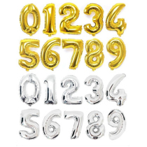 16 inch silver gold digital decorative aluminum film balloon wall sticker adult dress up birthday decoration aluminum film balloon