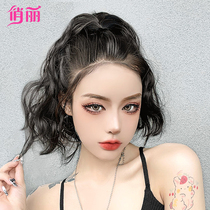False horsetail summer simulation hair strap type high ponytail grab clip water ripple micro curly hair low wig wig female long hair