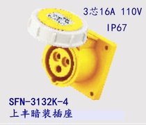 SFE Shangfeng industrial socket SFN-3132K-4 16A three-core new concealed socket 110V 4h IP67