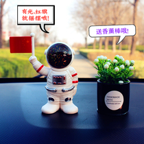 New solar astronaut car ornaments car creative red flag astronaut model center console decoration aromatherapy