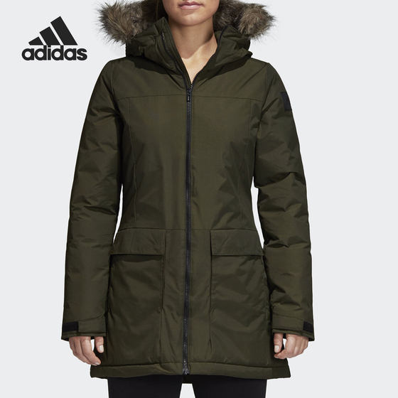 Adidas/Adidas Genuine Women's Middle Long -length Outdoor Sports Hooded Holding Warm Cotton Cy8600 Adidas/Adidas Genuine Women's Middle Long -length Outdoor Sports Hooded Holding Warm Cotton Cy8600