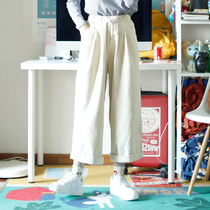 Childish store Japanese corduroy retro soft girl casual pants female autumn ulzzang loose Harajuku wide leg trousers