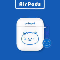 Cute cat face airpods1 2 generation protective sleeve soft shell suitable for apple pro3 generation headphone shell transparent soft silicone gel
