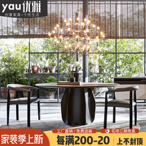 Nordic modern Italian style minimalist classic models molteniC cacti solid wood round table with turntable