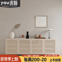 Nordic solid wood dining side cabinet door hall rattan chests shoes cabinet minimalist modern living room Xuanguan cabinet bedroom TV cabinet storage cabinet