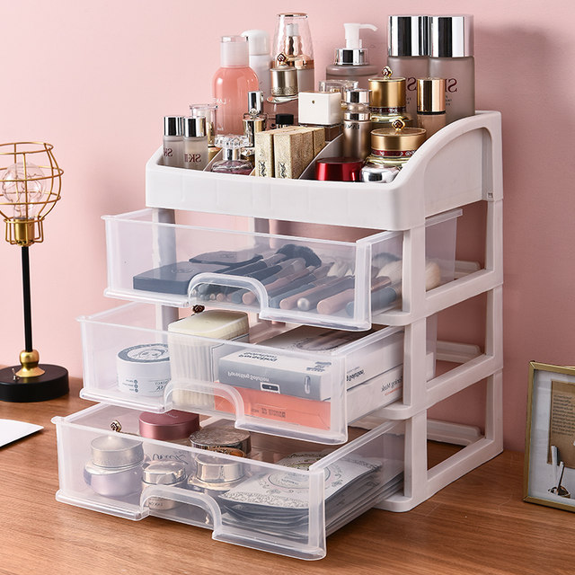 Cosmetic box desktop drawer plastic rack home simple dust-proof finishing rack transparent cosmetic storage box Cosmetic box desktop drawer plastic rack home simple dust-proof finishing rack transparent cosmetic storage box