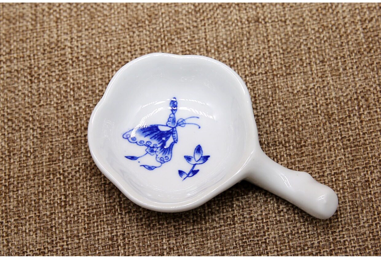 水碟墨碟大号陶瓷多功能水碟梅花状青花瓷陶瓷水碟墨碟2个送墨汁_双氙