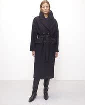 French local purchase Les Coyotes de Paris Italian wool windbreaker coat Coat hidden blue