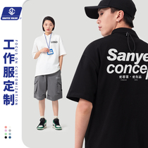 High-end Polo Shirt Custom Work Clothing Print Logo Pure Cotton Loose Short Sleeve Heavy Pound Summer Team Culture Shirts T-shirt