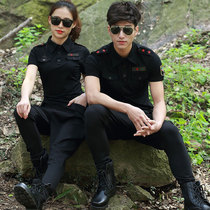 Military fans couples wear new sailor dance Harlan pants black suit short sleeve T-shirt military work performance suit suit suit