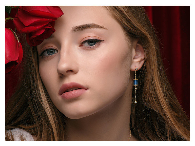 hefang jewelry/何方珠宝沉睡公主耳环 本命年女长款气质耳坠饰品