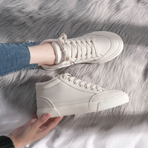 Autumn Winter New Gush Small White Shoes Woman High Help Shoes 100 Hitch Plate Shoes Han Edition Student Two Cotton Shoes Warm Women Shoes