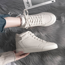 Winter gush small white shoes woman warm new high help board shoe harbor wind 100 lap 2 cotton shoes Korean version student womens shoes