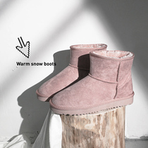 Snowy Boots Female Winter Shoes Warm Plus Suede Thickened Short-Cylinder Short Boots 2021 Winter New Students 100 Hitchhiking Prints Cotton Shoes