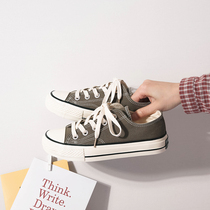Small Dirty Orange Sails Cloth Shoes Low Help Retro Port Wind Shoes Children Spring Tide Shoes Students Han Edition Cloth Shoes Women 100 Hitchhiking Shoes