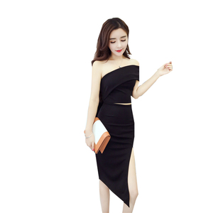 Sexy fashion off shoulder slim Japanese and Korean version dress