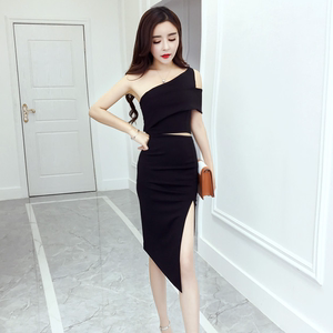 Sexy fashion off shoulder slim Japanese and Korean version dress