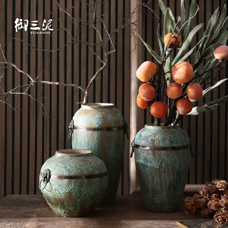 Jingdezhen coarse field all over the sky star, some ceramic pot, fleshy dry flower vase to restore ancient ways small and pure and fresh flower arranging furnishing articles sitting room