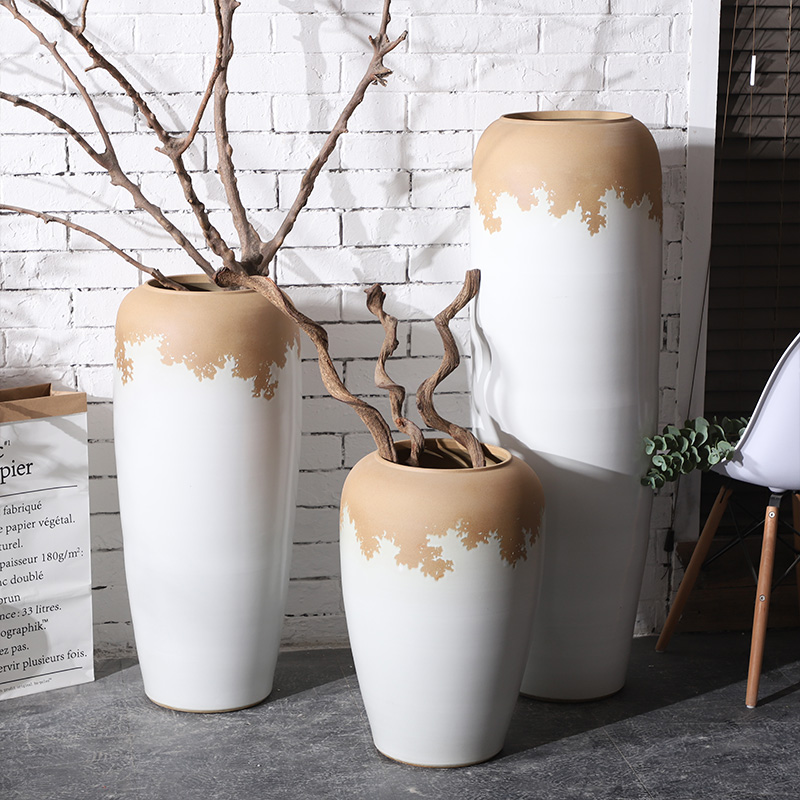 Dried flower adornment furnishing articles furnishing articles Nordic creative home sitting room flower arranging white modern pottery contracted landing window