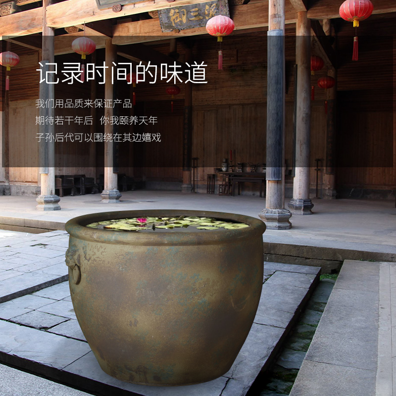 Jingdezhen ceramic VAT aquarium turtle pond lily large sitting room ceramic tank head do old restoring ancient ways goldfish bowl