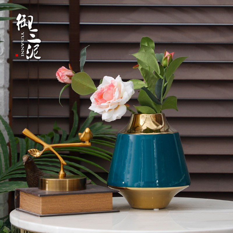 I and contracted sitting room of Europe type ceramic vases of new Chinese style furnishing articles jinding candlestick bottle of flower arranging dried flower decoration