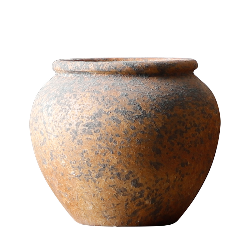 Restore ancient ways do rust bottle ceramic dry flower ceramic flower vase is placed a small sitting room pure and fresh and golden thick clay pottery