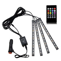 One-to-four voice-activated LED atmosphere lights foot lights car decoration lights interior colorful atmosphere lights atmosphere lights