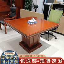 Guangdong baking paint negotiation table and chair combination solid wood veneer environmental protection reception meeting guest negotiation table casual table coffee table
