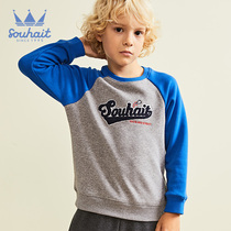 Water boy velvet sweater new autumn and winter spliced childrens sweater mens baseball warm jacket