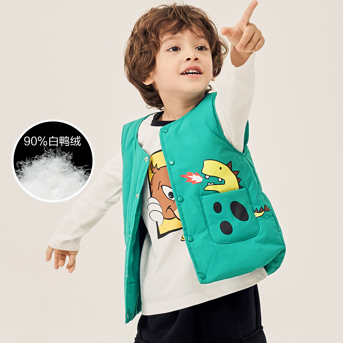 水孩儿 20年冬新款 儿童羽绒马甲 天猫优惠券折后¥69包邮(¥149-80)男、女童80~130码多色可选