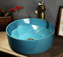Jingdezhen Ceramics Terrace Basin Art Basin Straight Drum Antique Washbasin Surface Basin Washbasin Washbasin Crack Terrace Basin