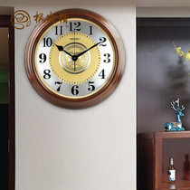 Maple Lan love clock wall clock living room silent solid wood clock home bedroom study battery quartz clock round clock