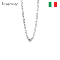 brosway light luxury tide punk style Cuban chain titanium steel necklace gift to send boy friends Tanabata gift