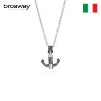 Brosway Europe and the United States fashion light luxury fashion mens necklace pendant domineering furious anchor to send boyfriend Tanabata gift