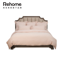 Meike Meijia rehome Emperor Peach Pink Jacquard bed six-piece set seven-piece cotton cotton bed