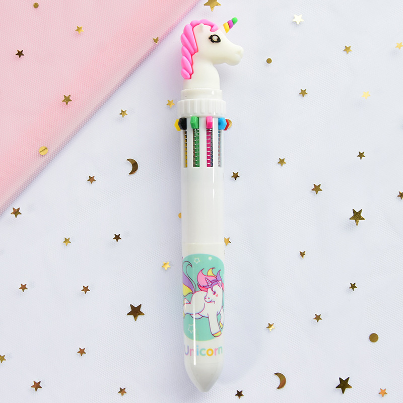 net red korean ten-color color ballpoint pen multi-color cute creative press girl multi-function student with 10-color pen