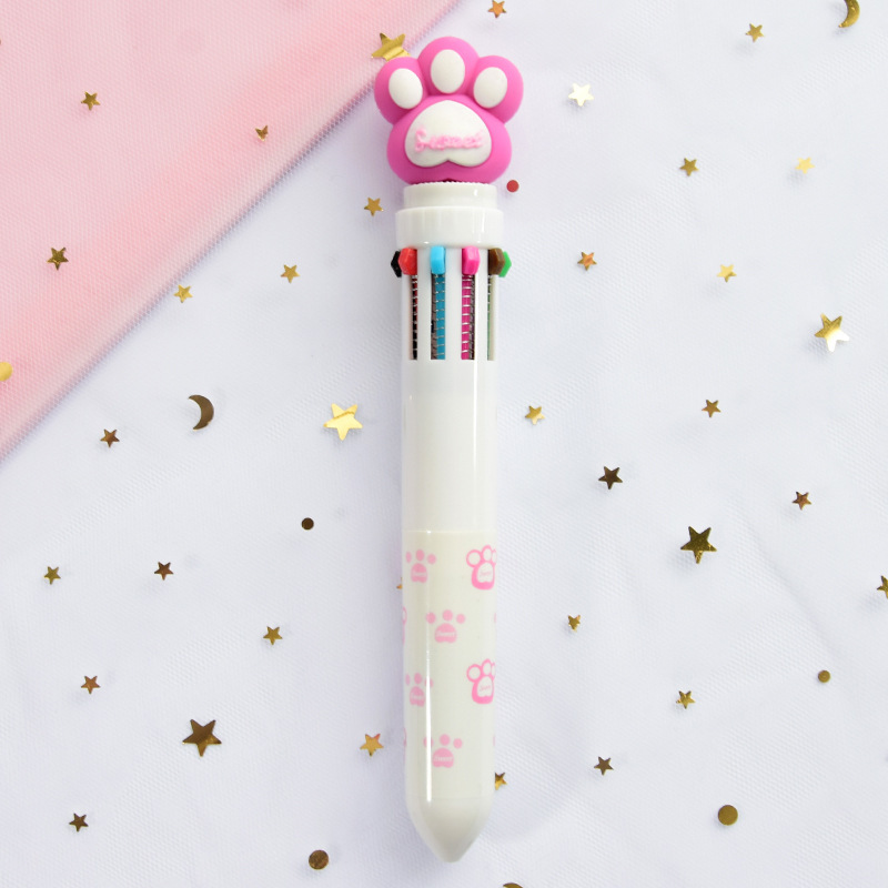 net red korean ten-color color ballpoint pen multi-color cute creative press girl multi-function student with 10-color pen