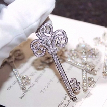 Tide 925 pure silver ingale tail key inlaid crystal long pendant sweater chain female Korea hundred and simple necklace