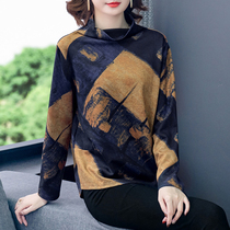 Mother dress belly base shirt female loose 40-year-old Lady womens clothing Old autumn and winter ethnic style coat Noble