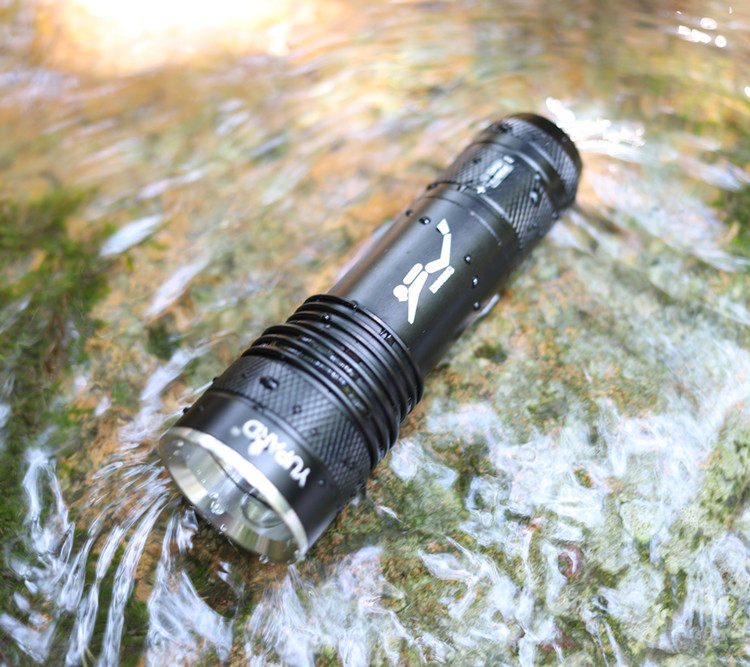 l2两颗灯泡黄光t6紫光补光强光水下头灯潜水手电筒远射防水26650