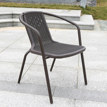 Outdoor Chair Courtyard Single Plastic Rattan Chair Stool Balcony Tea Peng Chair Home Leisure Outdoor Garden Back Chair